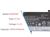 00HW020 00HW021 SB10F46458 SB10F46459 Laptop Battery for Lenovo ThinkPad Yoga 460 20EL 20EM Yoga P40 20GQ 20GR 20FY 20G 20G0 S3 Yoga 14 20DM Series 11.4V 53Wh Laptop Batteries JS Bazar