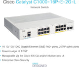 Cisco Catalyst C1000-16P-E-2G-L network switch Managed L2 Gigabit Ethernet ) Power over Ethernet (PoE) Grey Networking Switches JS Bazar