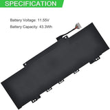 11.55V 43.3Wh PC03XL M24648-005, Laptop Battery Compatible for HP Pavilion x360 14 15 Series Laptop Batteries JS Bazar