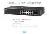 SG110-16HP - Cisco Small Business 110 Series Unmanaged Switches Networking Switches JS Bazar