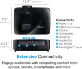 Optoma S336 UK DLP Projector, 4000 Lumens Brightness, Integrated 10-Watt Speaker, 1.94 to 2.16:1 Throw Ratio, Analog Audio Input & Output Projectors JS Bazar