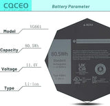 Original VG661 Dell Alienware Laptop Battery for Dell Alienware X14 R1 R2 Series 11.4V 80.5Wh 9 Cell New Genuine Laptop Batteries JS Bazar