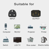 Computer Printer and LCD Monitor and TV UK 3 pin power plug High Quality Power Cable with Protection Fuse 1.5m power cord JS Bazar