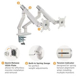premium aluminum spring-assisted dual monitor arms | 91-ldt49c024 Desktop Mount JS Bazar