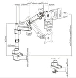 Aluminum slim pole-mounted spring-assisted monitor arm | 91-ldt20c012p Desktop Mount JS Bazar