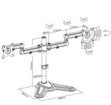 Dual Monitors Premium Articulating Aluminum Monitor Stand | 91-ldt30t024 Desktop Mount JS Bazar
