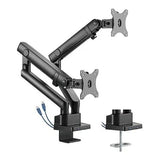 Dual Aluminum Slim Spring-Assited Monitor Arm with USB Ports | 91-ldt20c024u Desktop Mount JS Bazar