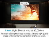 Optoma UHZ50 Smart 4K UHD Laser Home Theater Projector Laser Light Source (E9PV7JL01EZ1) Projectors JS Bazar