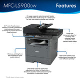 Brother MFC-L5900DW All In One Office Laser Monochrome Printer Printer JS Bazar
