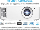Optoma UHD38x 4K UHD HDR DLP Projector, 4000 Lumens, HDR/HLG, 2x HDMI, USB Projectors JS Bazar