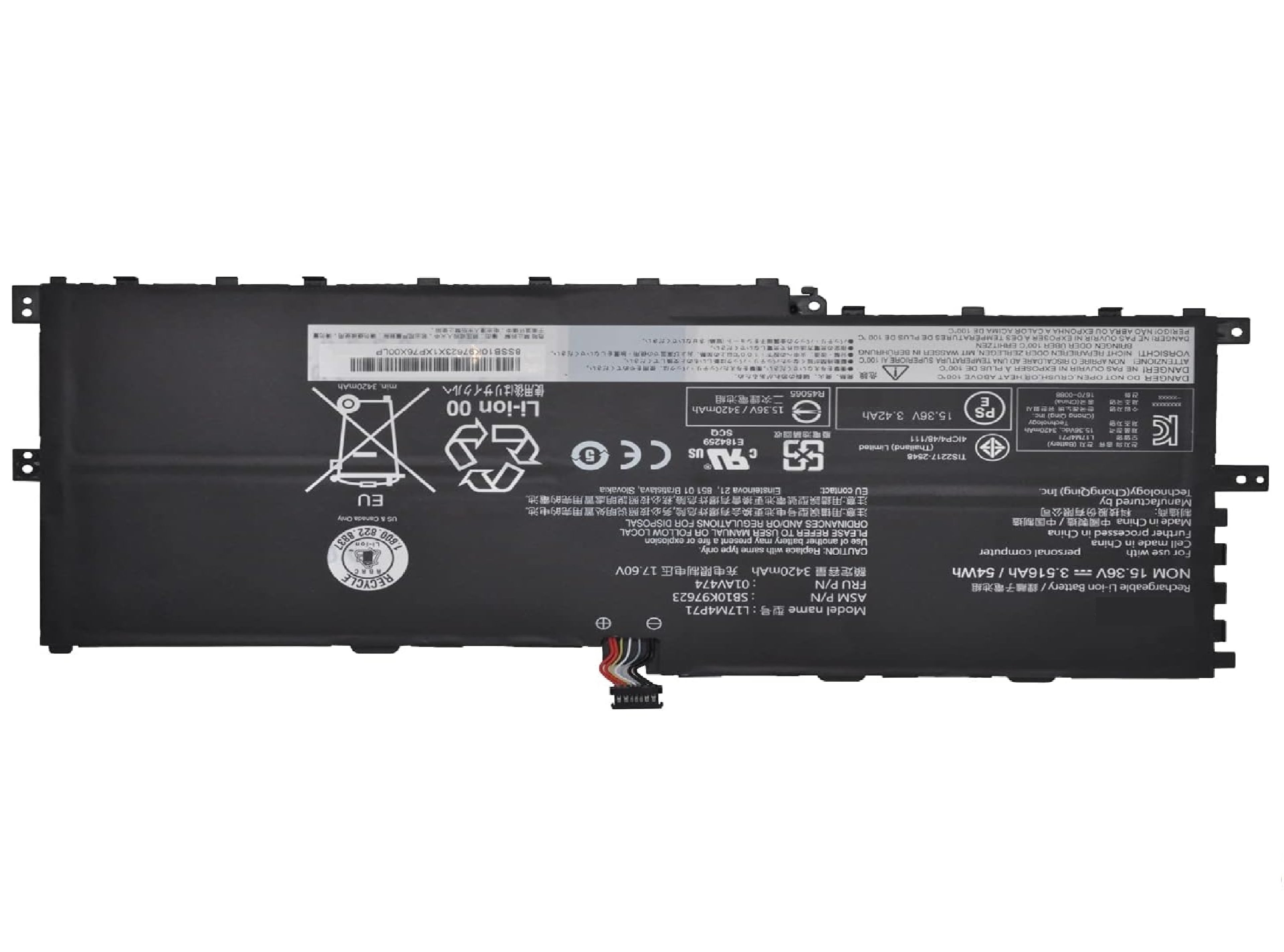 L17M4P71 L17C4P71 L17M4P73 Laptop Battery for Lenovo ThinkPad X1 Yoga 3rd Gen 2018 Series 20LD 20LE 20LF 20LG TP00076D 01AV474 SB10K97623 01AV475 SB10K97624 01AV499 SB10K97638 02DL003 15.36V 54Wh Laptop Batteries JS Bazar