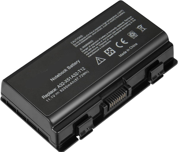 Generic 11.1V 5200mAh Laptop Battery A32-X51 A32-T12 for ASUS X51 X51C X51H X51L X51R X51RL X58 X58C X58L T12 T12C T12ER T12FG T12JG T12MG T12MG T11 2UG T11 Laptop Batteries JS Bazar