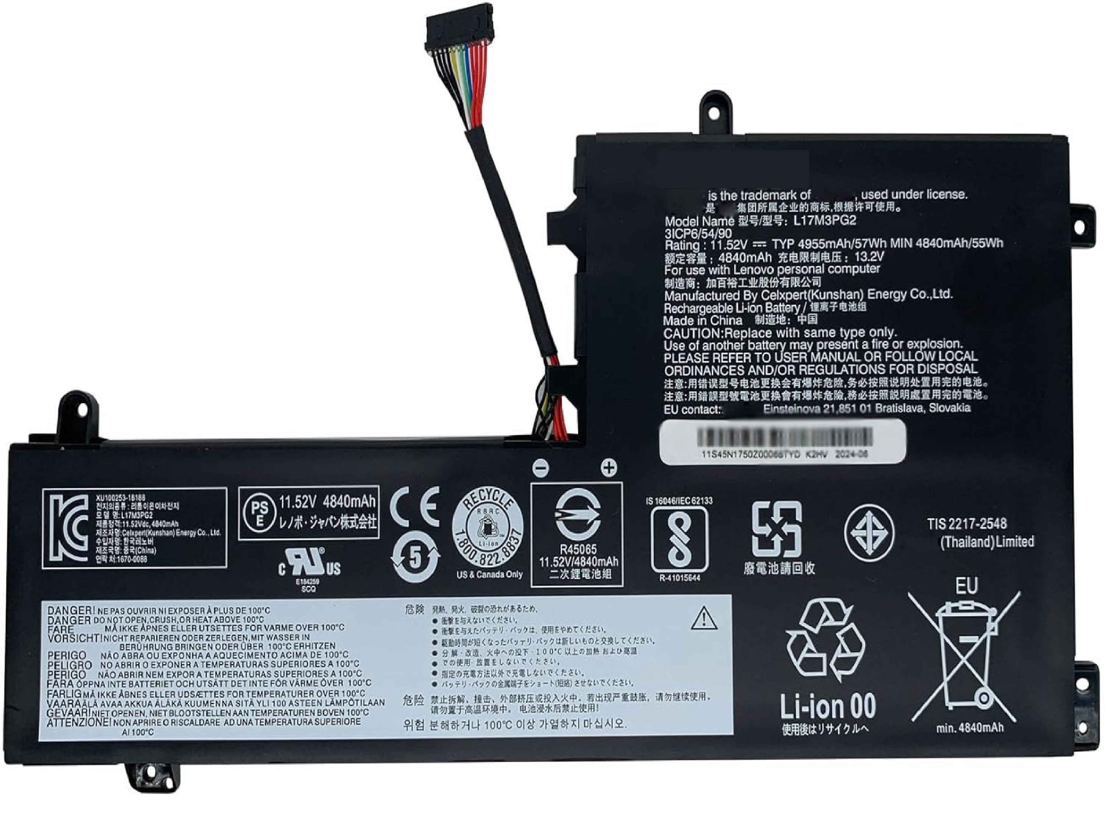 L17M3PG2 Laptop Battery 57Wh 4955mAh 11.52V Compatible with Lenovo Legion Y7000-2019 Y545 Y540-15IRH Y530-15ICH-1060 Series L17C3PG2 5B10T31045 5B10W69457 5B10W67279 5B10Q88559 Laptop Batteries JS Bazar