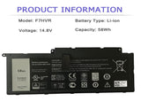 DELL F7HVR Laptop Battery for Dell Insprion 14 7437 Dell Inspiron 15 7537 Series Dell Insprion 17 7737 Series F7HVR JR9TD Y1FGD 62VNH 062VNH G4YJM T2T3J 89JW7 17HR-1728T 451-BBEO 58Wh 14.8V 4-Cell Laptop Batteries JS Bazar