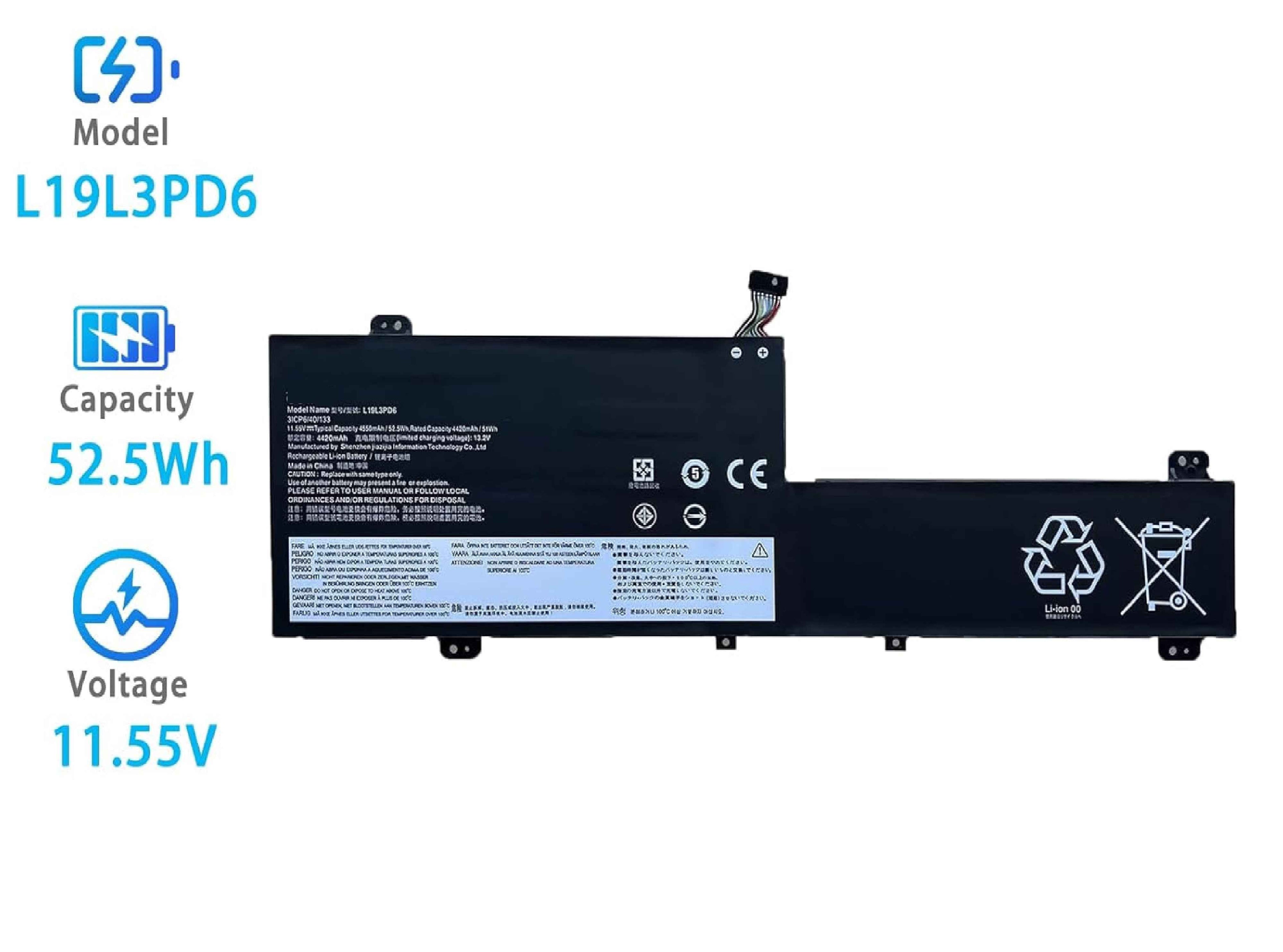 L19L3PD6 L19D3PD6 L19M3PD6 L19C3PD6 Laptop Battery Compatible with Lenovo Flex 5-14ARE05 Flex 5-15IIL05 Flex 5-14IIL05 Series 5B10X49072 5B10X49075 5B10X49077 5B10X49073 11.55V 52.5Wh 4550mAh Laptop Batteries JS Bazar