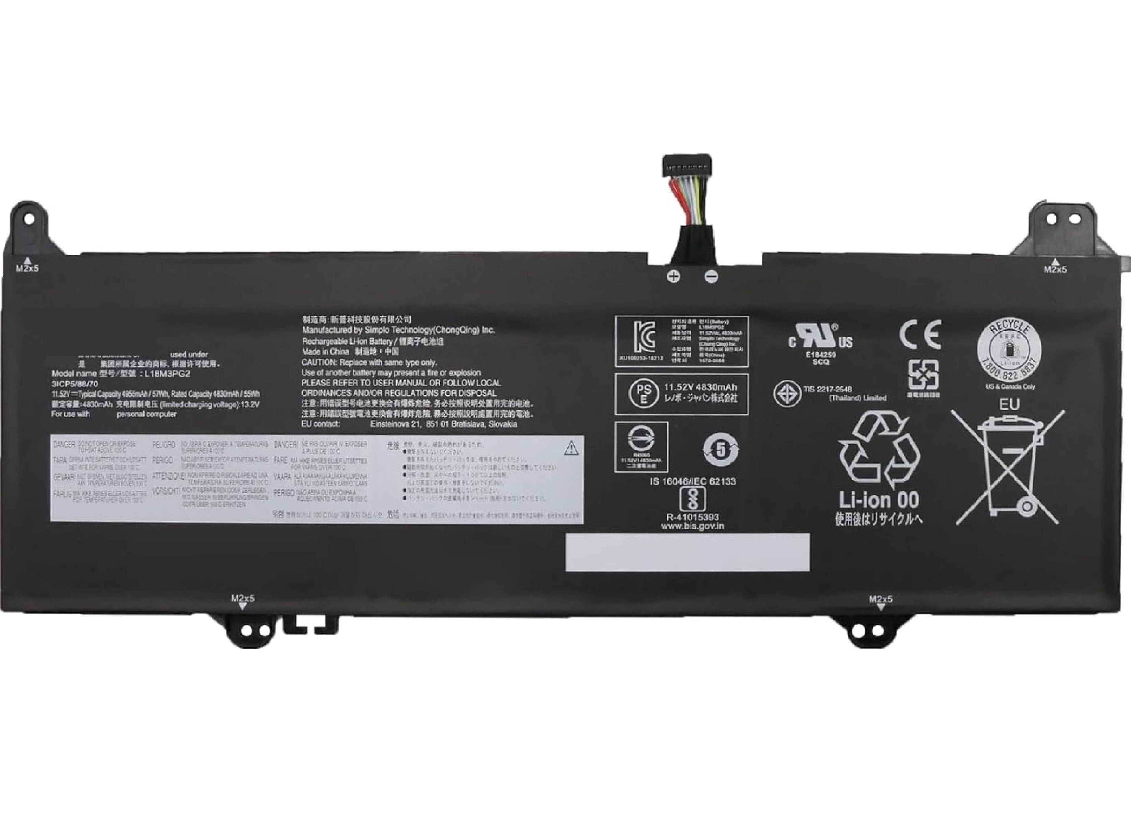 L18M3PG2 L18D3PG2 Laptop Battery 57Wh 4955mAh 3-Cell 11.52V Compatible with Lenovo 14e Chromebook/Chromebook S345-14AST Series L18L3PG2 Laptop Batteries JS Bazar
