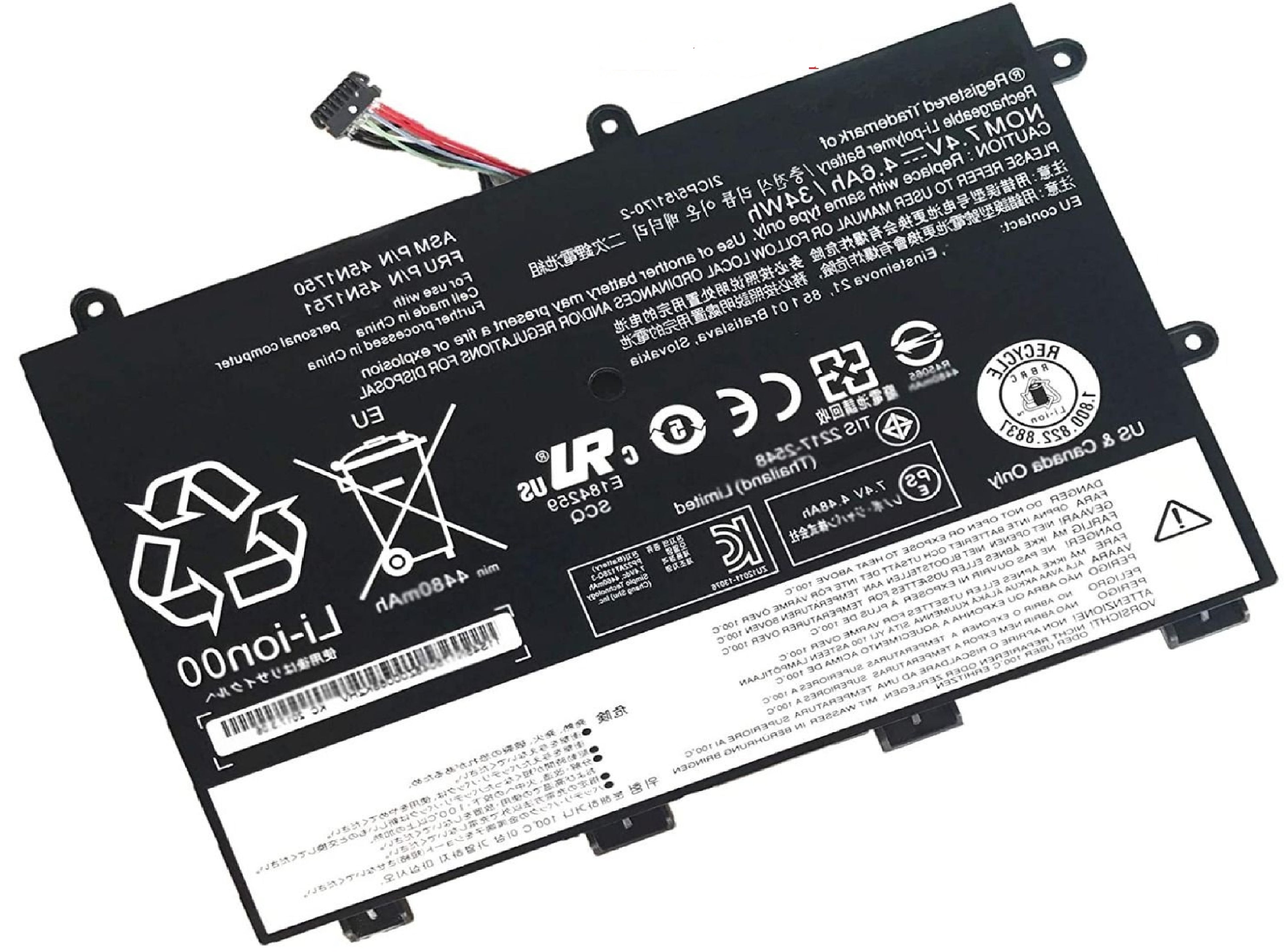 45N1750 45N1751 45N1748 45N1749 7.4V 34Wh 4600mAh Laptop Battery Compatible with Lenovo ThinkPad Yoga 11E 1st Gen Series Notebook Laptop Batteries JS Bazar