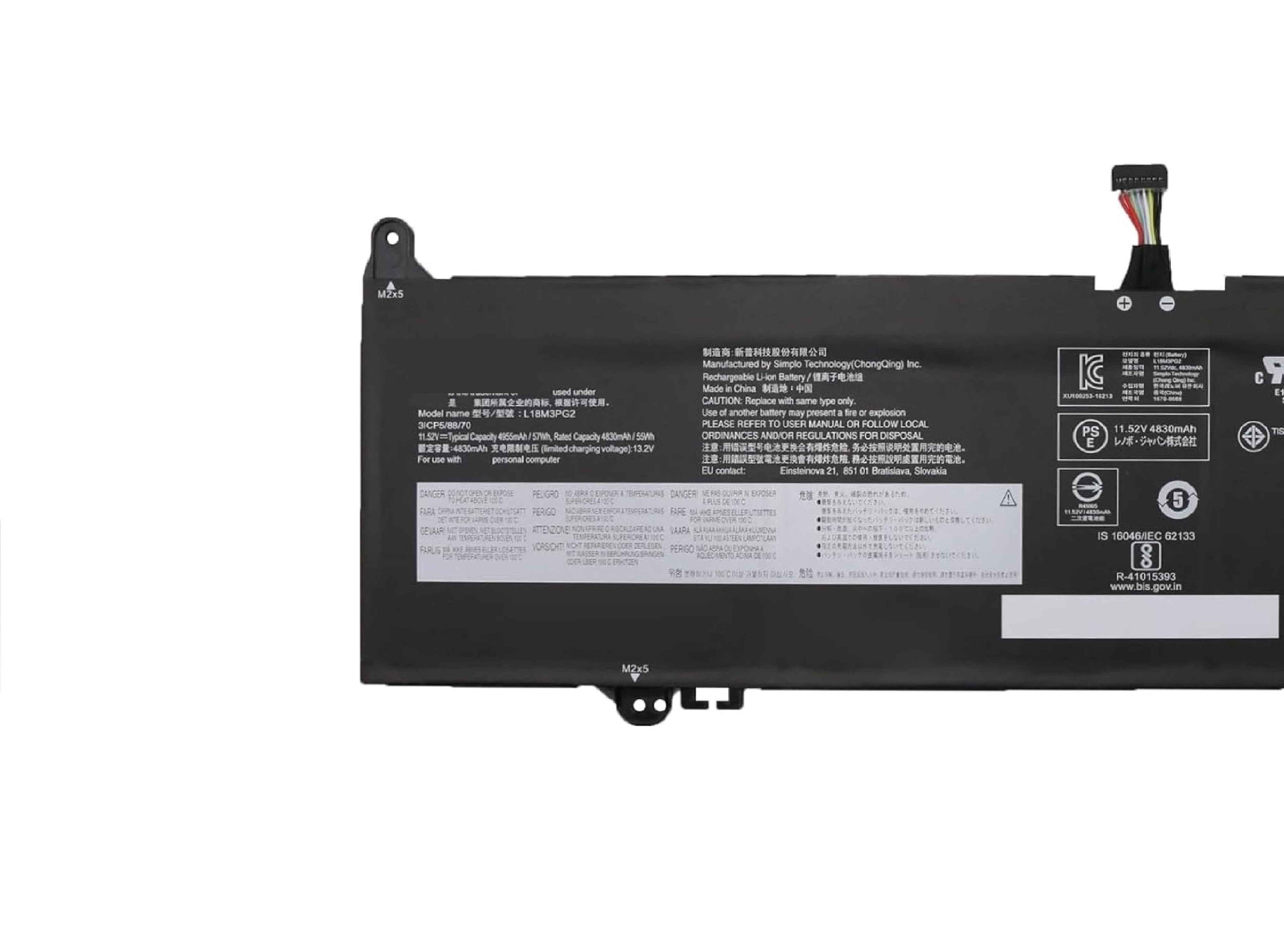 L18M3PG2 L18D3PG2 Laptop Battery 57Wh 4955mAh 3-Cell 11.52V Compatible with Lenovo 14e Chromebook/Chromebook S345-14AST Series L18L3PG2 Laptop Batteries JS Bazar