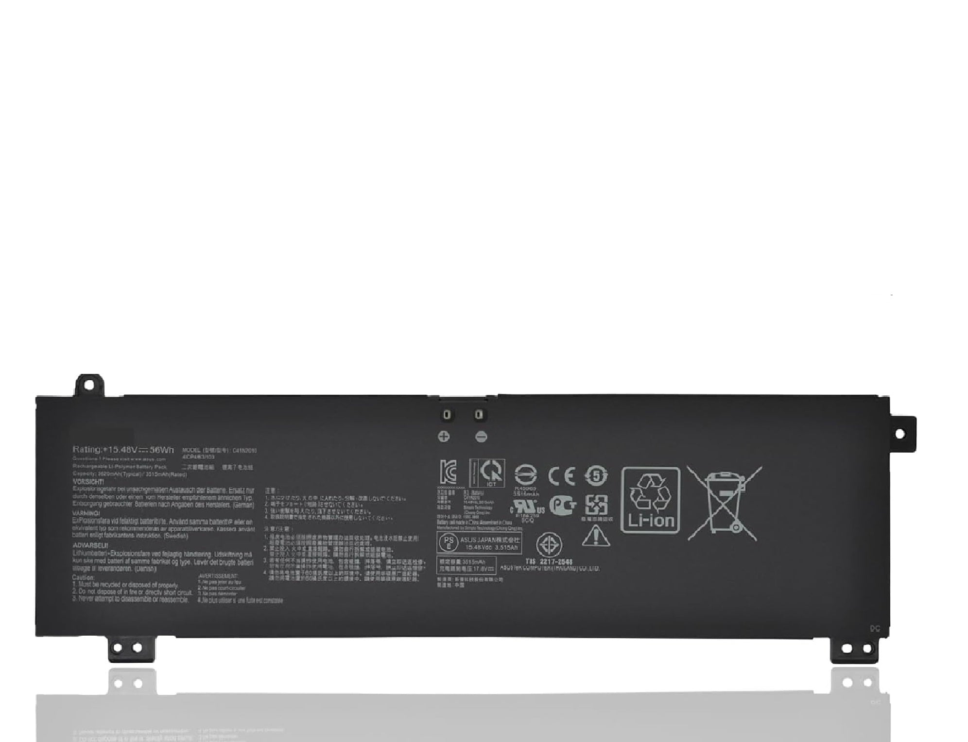 C41N2010 Asus Laptop Battery for ASUS ROG Strix G15 G513IC G513IH G513QC G513QE ROG Strix G17 G713QE G713QE-HX008T G713QE-HX009T 0B200-03890000 4ICP4/63/103 (15.48V 56Wh/3620mAh) Laptop Batteries JS Bazar
