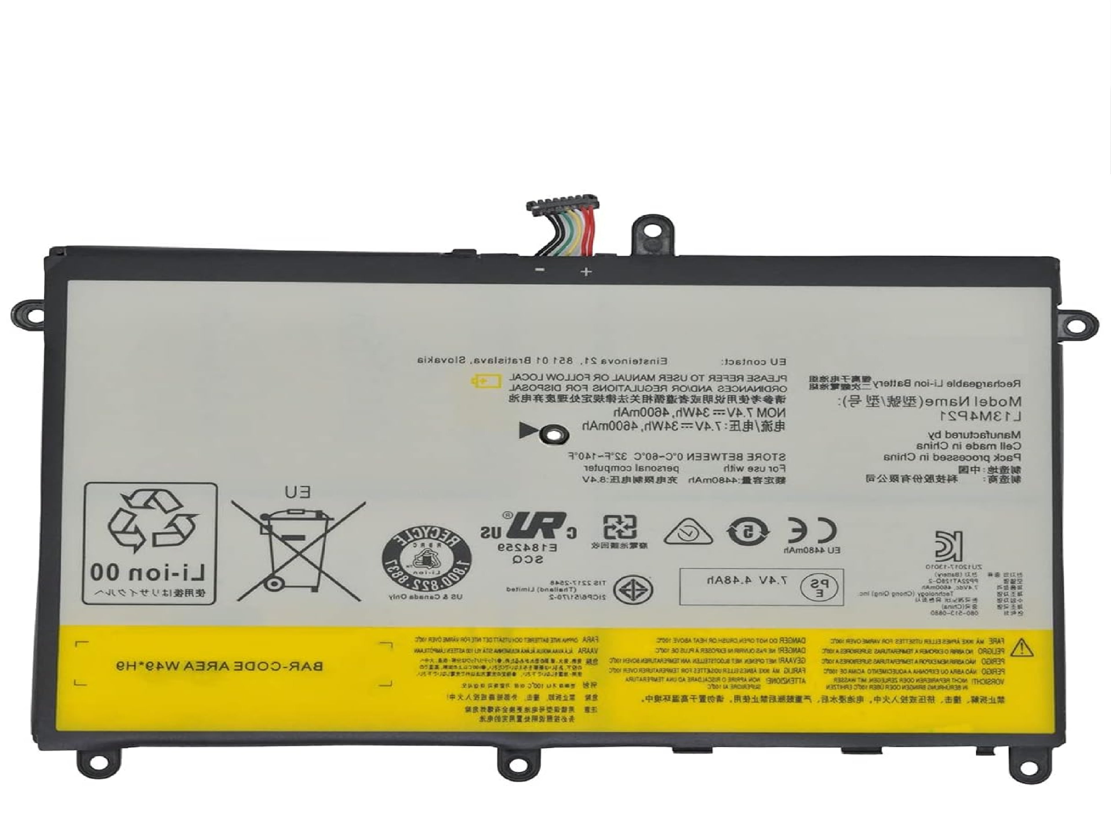 L13M4P21 L13L4P21 Laptop Battery for Lenovo IdeaPad Yoga 2 11 11-59417913 20332 20343 20428 80CX 80DL 80GB 11.6" Series 121500223 121500224 2ICP5/50/70-2 2ICP6/51/70-2 7.4V 34Wh 4600mAh Laptop Batteries JS Bazar