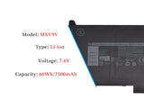 MXV9V Laptop Battery Replacement for Dell Latitude 7400 7300 E7400 E7300, Latitude 5300 5310 2-in-1, for Inspiron 7300 7306 2-in-1 Black Series P96G P97G P99G P100G 5VC2M 829MX 05VC2M 0829MX 60Wh Laptop Batteries JS Bazar