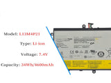 L13M4P21 L13L4P21 Laptop Battery for Lenovo IdeaPad Yoga 2 11 11-59417913 20332 20343 20428 80CX 80DL 80GB 11.6" Series 121500223 121500224 2ICP5/50/70-2 2ICP6/51/70-2 7.4V 34Wh 4600mAh Laptop Batteries JS Bazar