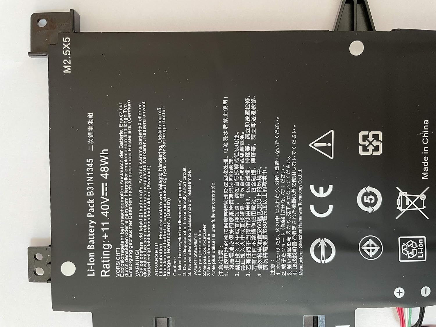 Replacement Laptop Battery B31N1345 48Wh For ASUS TP500L Series – TP500LA TP500LN TP500LB