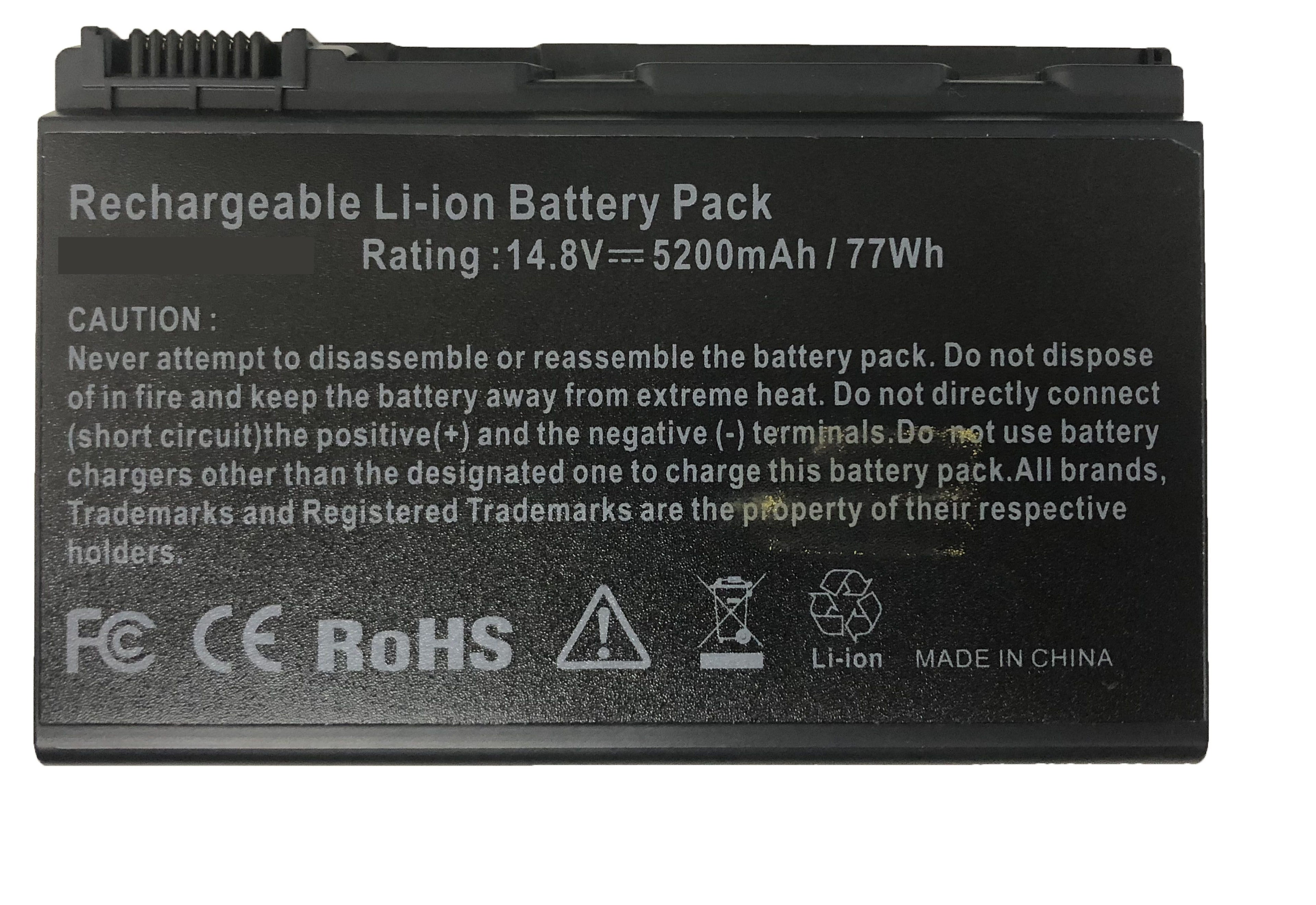 Acer Laptop Battery for Acer TravelMate 5720 5200 mAh, 14.8 V, 5200 mAh/78 Wh, Li-Ion, Black Laptop Batteries JS Bazar