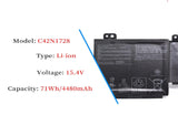 C42N1728 Asus Laptop Battery for Asus Zenbook Pro 15 U5500 UX550GE UX550GEX UX550GD UX550GDX UX580G UX580GD UX580GDX UX580GE UX580GEX UX550GDX-1C UX550GE-BN025T 0B200-02520100 0B200-02520200 15.4V 71Wh Laptop Batteries JS Bazar