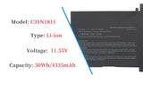 C31N1811 Asus Laptop Battery for ASUS Deluxe14 Deluxe 13 ZenBook 14 UX433 UX433F UX433FA U433FN UX433FN UX433FL BX433FN RX433FN U4300 U4300F U4300FA U4300FN UX433FA-A6018T UX433FN-2B 3B Series 11.55V 50Wh Laptop Batteries JS Bazar