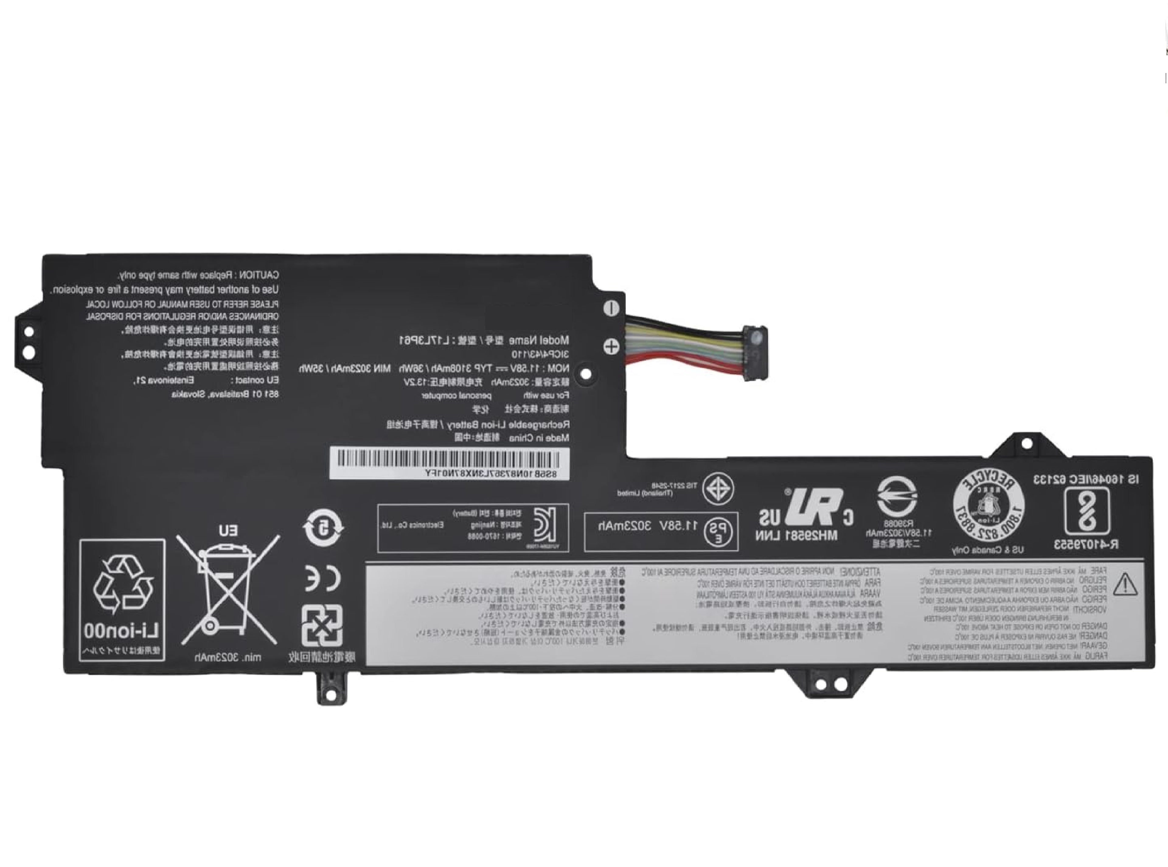 L17L3P61 L17M3P61 L17C3P61 Laptop Battery for Lenovo IdeaPad 320S-13IKB Yoga 330-11IGM 720-12IKB Flex 6-11IGM Xiaoxin 7000-13 V330S-13IKB Series 5B10N87357 5B10N87358 5B10N87359 11.58V 36Wh (Type A) Laptop Batteries JS Bazar