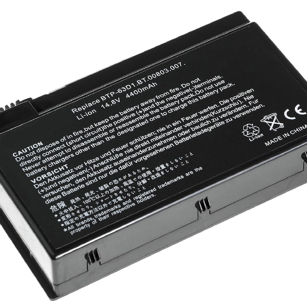BTP-63D1 BTP-96H1 BTP-98H1 BTP-AHD1 Battery for Acer TravelMate 2410 2412 4400 C300 C310 , Acer Aspire 3020 3610 5020 Laptop (8 Cells 4400mAh 14.8V Black) Laptop Batteries JS Bazar