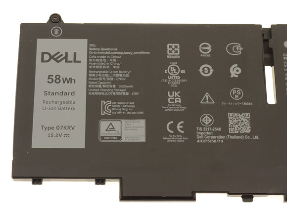 Dell Latitude 5430 5530 7430 7330 7530 5330 58Wh 4-cell Laptop Battery - 07KRV Laptop Batteries JS Bazar