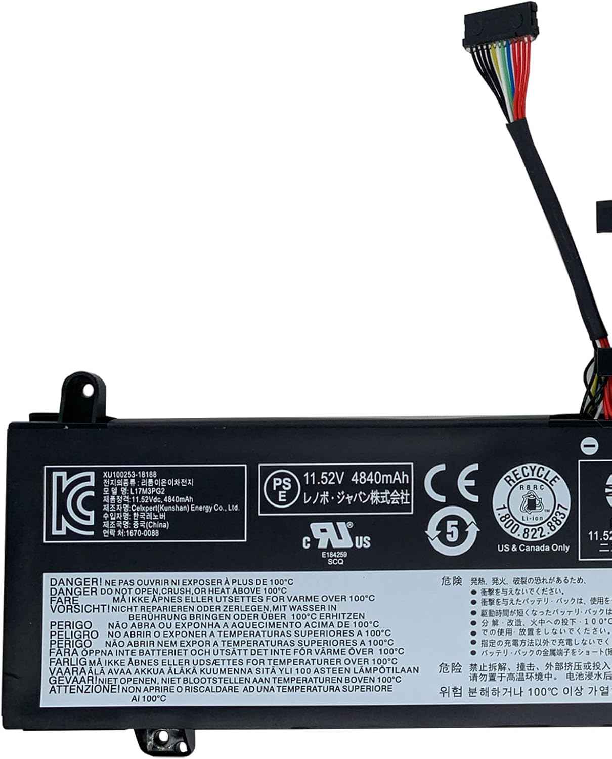 L17M3PG2 Laptop Battery 57Wh 4955mAh 11.52V Compatible with Lenovo Legion Y7000-2019 Y545 Y540-15IRH Y530-15ICH-1060 Series L17C3PG2 5B10T31045 5B10W69457 5B10W67279 5B10Q88559 Laptop Batteries JS Bazar