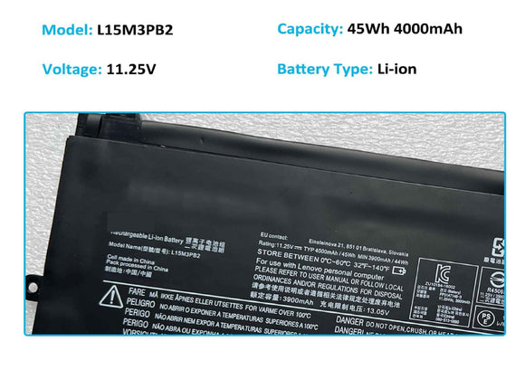 L15M3PB2 Laptop Battery Compatible with Lenovo 100e Winbook/300e Winbook/N22 N23 N24 Winbook Series Notebook 5B10K90780 L15C3PB0 5B10K90783 11.25V 45Wh 4000mAh Laptop Batteries JS Bazar