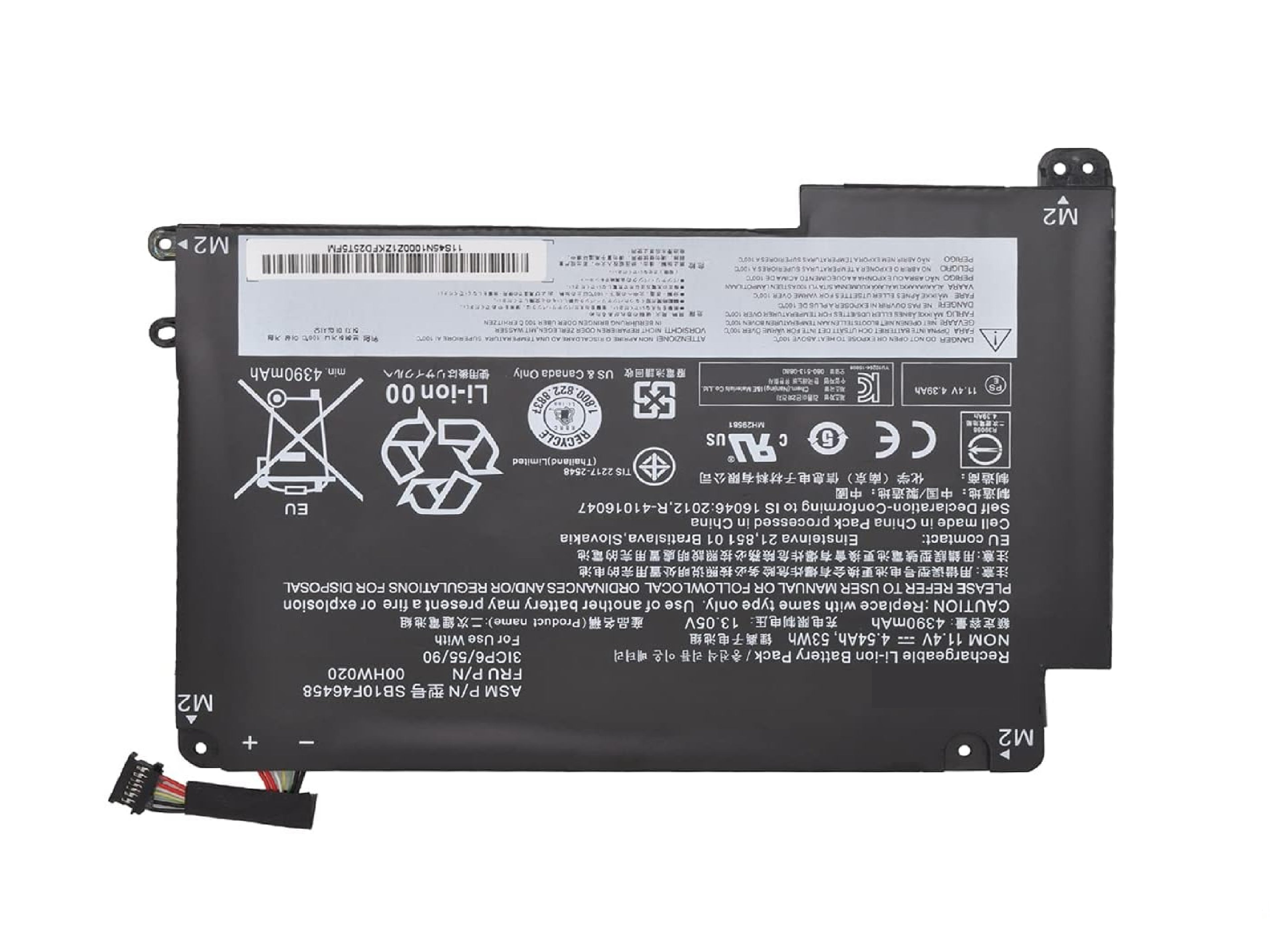 00HW020 00HW021 SB10F46458 SB10F46459 Laptop Battery for Lenovo ThinkPad Yoga 460 20EL 20EM Yoga P40 20GQ 20GR 20FY 20G 20G0 S3 Yoga 14 20DM Series 11.4V 53Wh Laptop Batteries JS Bazar