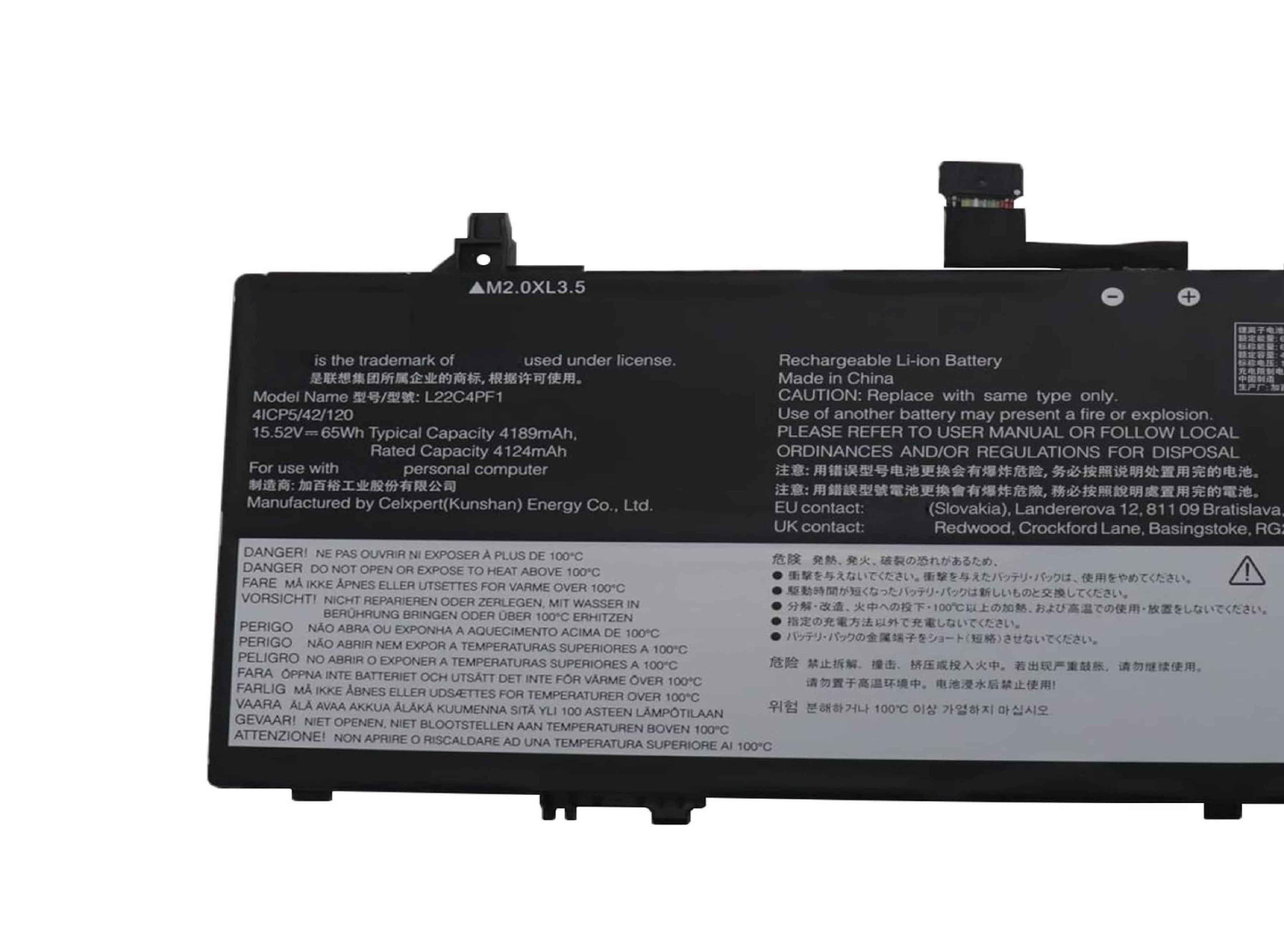 L22C4PF1 Battery 65Wh 4189mAh Replacement for Lenovo Yoga Slim 6-14IAP8 6-14IRP8 / Slim 7-14IMH9 Series SB11N45302 5B11N45328 SB11J63615 5B11J63614 L22D4PF1 L22M4PF1 15.52V Laptop Batteries JS Bazar