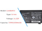 L16M6PC1 L16C6PC1 L16L6PC1 Laptop Battery for Lenovo Yoga 720 720-15 720-15Ikb Series 5B10M53743 5B10M53744 5B10M53745 3ICP4/43/110-2 11.52V 72Wh Laptop Batteries JS Bazar