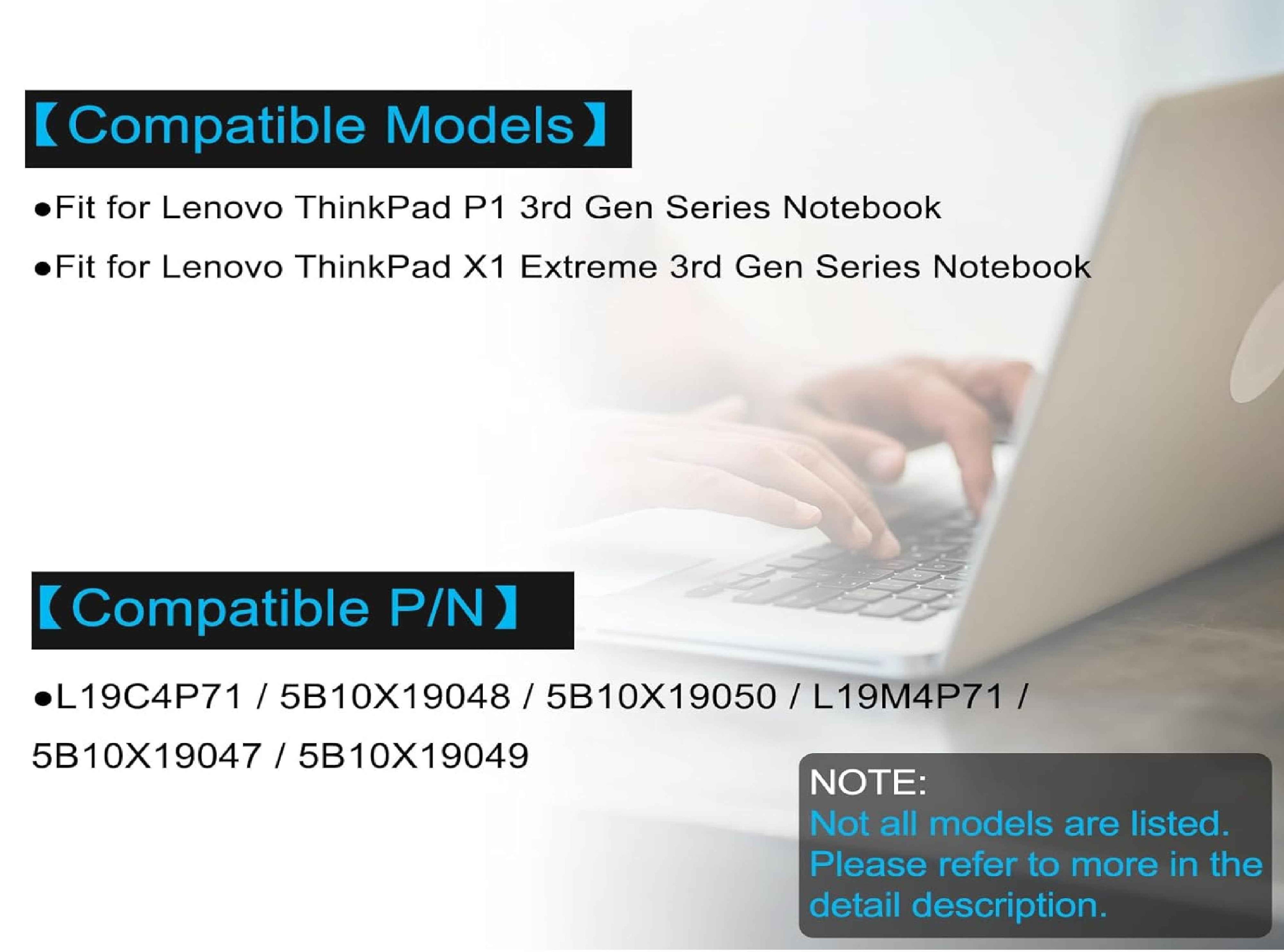 L19C4P71 Laptop Battery Compatible with Lenovo ThinkPad X1 Extreme P1 3rd Gen Series Notebook 5B10X19048 5B10X19050 L19M4P71 5B10X19047 5B10X19049 15.36V 80Wh 5235mAh Laptop Batteries JS Bazar