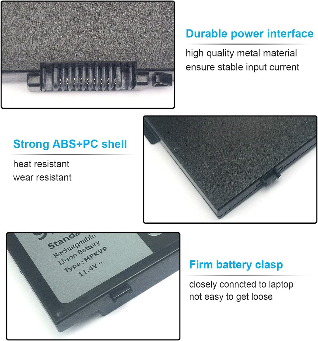 91Wh MFKVP 11.4V Dell Battery for Dell Precision 15 7510 7520 17 7710 7720 M7510 M7710 T05W1 GR5D3 M28DH 451-BBSF 451-BBSB TWCPG 0FNY7 1G9VM RDYCT 6 Cell Laptop Batteries JS Bazar