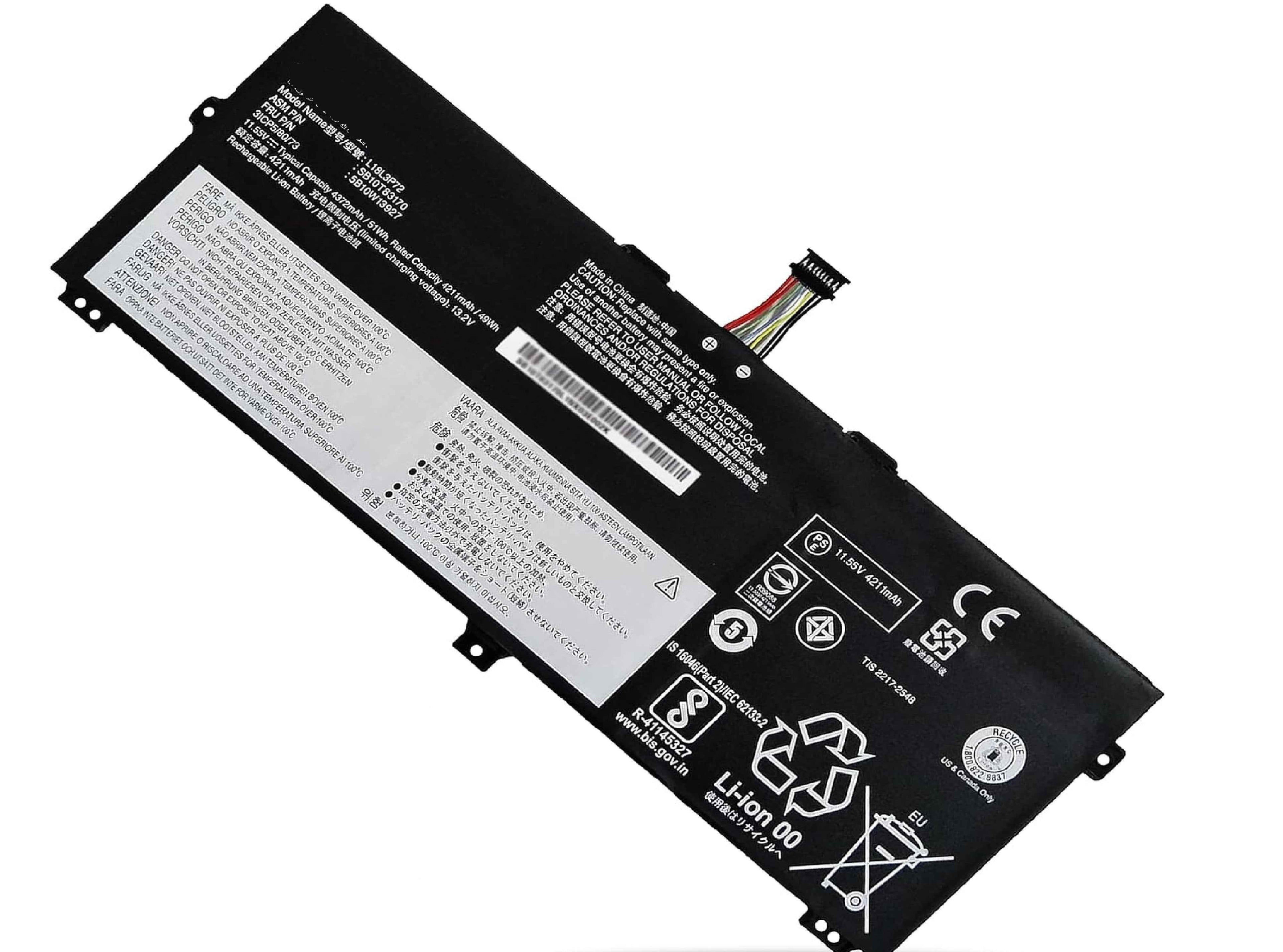 L18L3P72 Laptop Battery Compatible with Lenovo ThinkPad X13 Yoga 1st Gen ThinkPad X390 Yoga Series 02DL021 SB10K97659 5B10W13927 L18M3P72 02DL022 SB10K97660 L19M3P71 02HM886 11.55V 51Wh Laptop Batteries JS Bazar