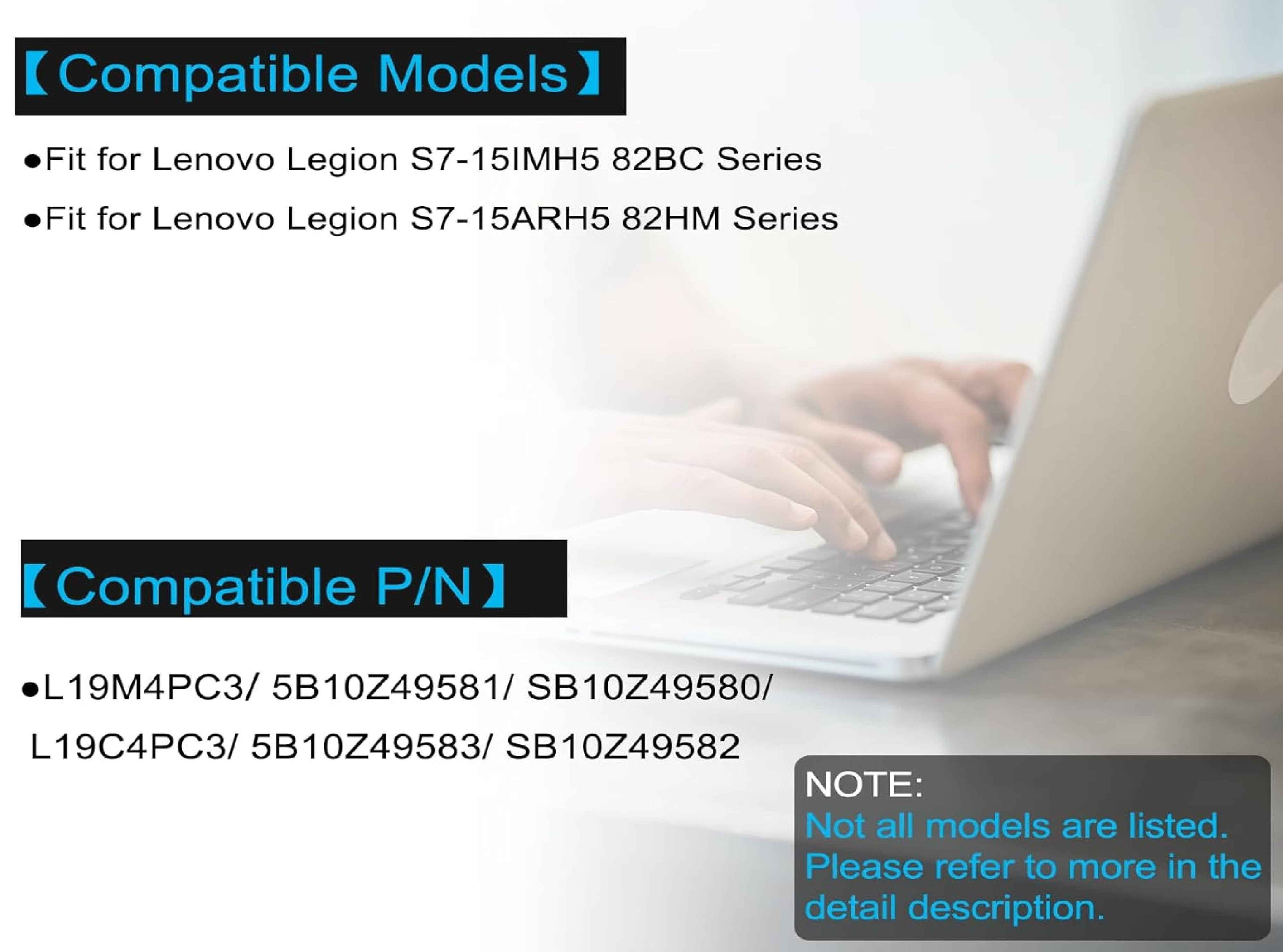 L19M4PC3 5B10Z49581 SB10Z49580 L19C4PC3 5B10Z49583 SB10Z49582 BATTERY Legion S7-15IMH5 Legion S7-15ARH5 82BC 82HM BATTERY Laptop Batteries JS Bazar