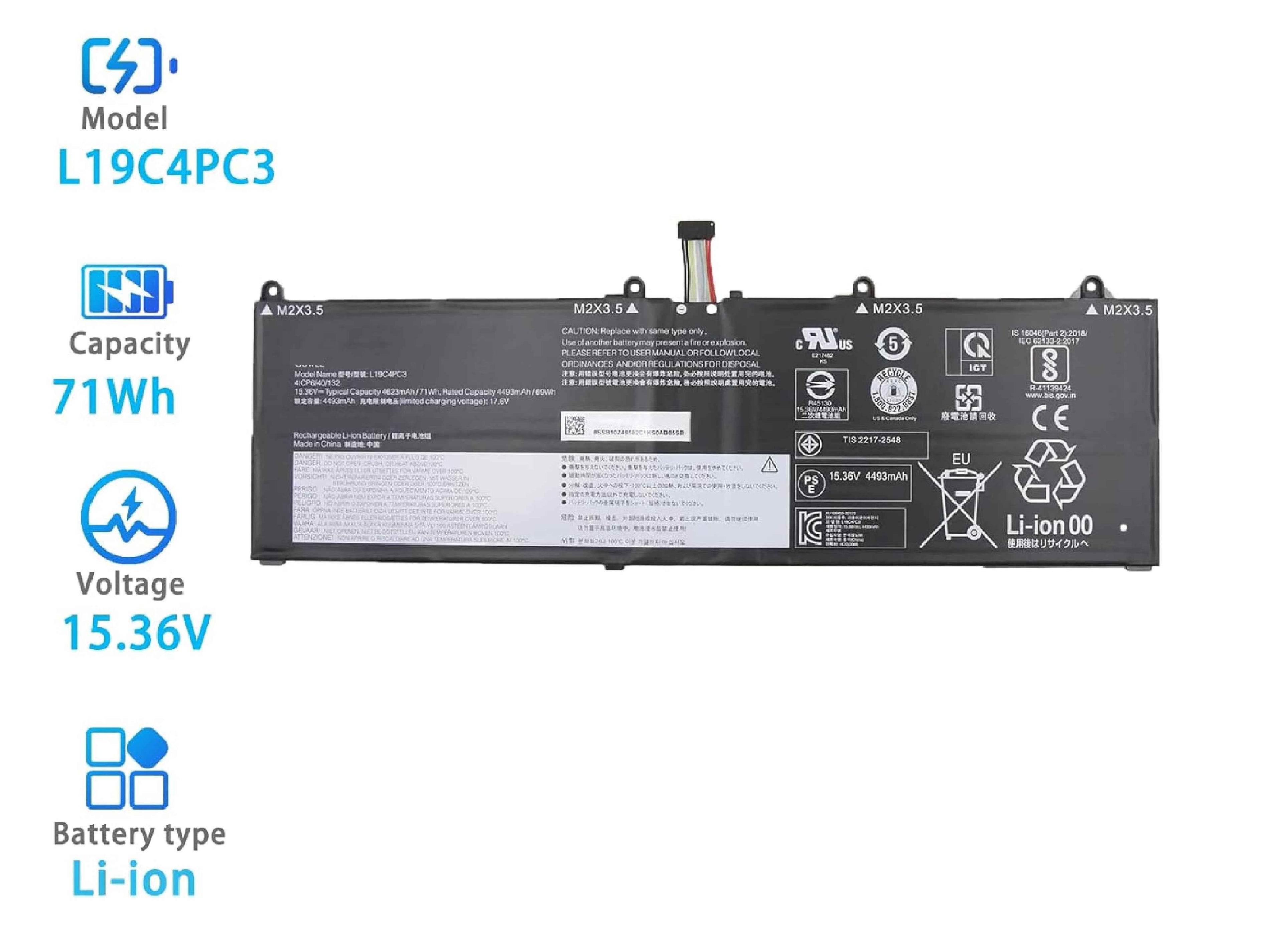 L19M4PC3 5B10Z49581 SB10Z49580 L19C4PC3 5B10Z49583 SB10Z49582 BATTERY Legion S7-15IMH5 Legion S7-15ARH5 82BC 82HM BATTERY Laptop Batteries JS Bazar