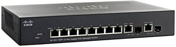SG300-10SFP - Cisco Small Business 300 Series Managed Switches, 8 10/100/1000 ports (SFP), 2 Combo mini-GBIC ports Networking Switches JS Bazar