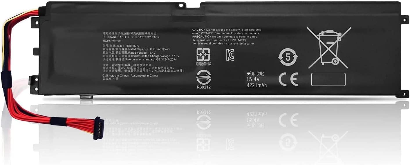 Original RC30-0270 RZ09-0270 Razer Blade Laptop Battery for Razer Blade 15 Base 2018 Series 15.4V 4221MAH-65WH Laptop Batteries JS Bazar