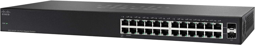 Cisco SG110-24 24-port Gigabit Switch + 2 Mini GBIC Ports 1U