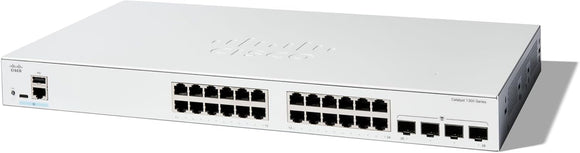 Cisco Catalyst 1300-24XT - Switch - L3 - smart - 24 x 10 Gigabit Ethernet + 4 x combo 10 Gigabit SFP+/RJ-45 - rack-mountable Networking Switches JS Bazar