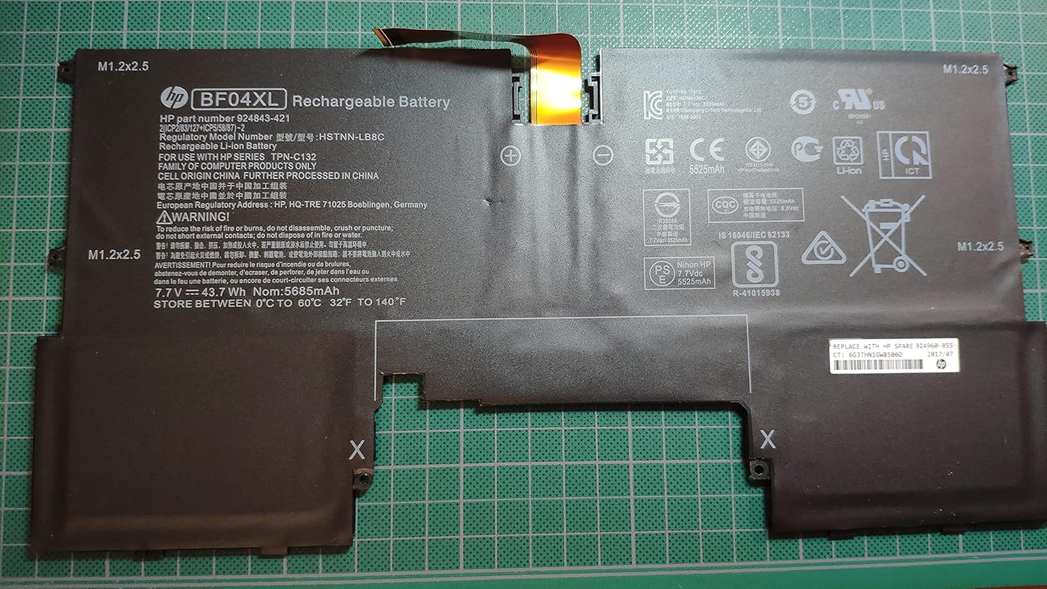 Original BF04XL Laptop Battery for HP Spectre 13-AF 13-AF100 13-AF000NC 13-AF110TU 13-AF012DX 13-AF501TU AF502TU AF503TU AF504TU AF505TU AF506TU 13-V115TU 13-V117TU HSTNN-LB8C 924843-421 924960-855 7.7V 43.7Wh Laptop Batteries JS Bazar