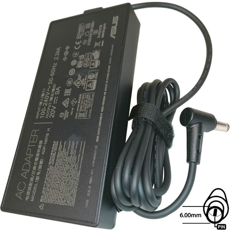 Original 180W Asus Laptop Charger for Asus ROG G750JS-DS71 G750JS-RS71 G750JW G750JX G750JZ G750JW-DB71 Ac Power Adapter 20V 9A 6.0mm*3.7mm Laptop Charger JS Bazar
