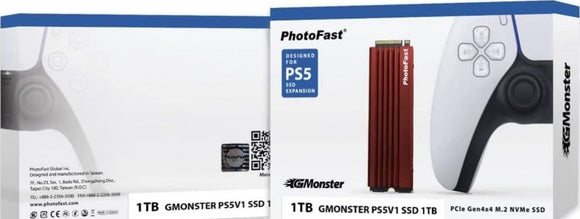 Photofast GMonster PS5V1SE 1TB SSD, Up To 5600 Mb/s Speed, M.2 Nvme With Heatsink, For Playstation 5, Red / Black : PS5A010074 Hard Drives JS Bazar